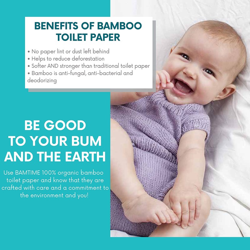 Toilet Paper, 100% 3ply Bamboo Toilet Paper, 24 Rolls, 300