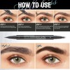 Eyebrow Pencil Dark Brown, Smudge-proof Eyebrow Pencil with 2 Fork