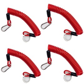 Rnigs 6FT Trailer Breakaway Safety Cable - 4Pcs Trailer Brake Away Cable, Trailer Breakaway Coiled Cable for RV Trailer Emergency Camper Breakaway Switch