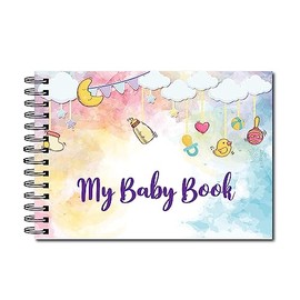 Baashah Decor LLP My Baby Book - Paper Book Photo Scrapbook for Pregnancy to One Year of Baby (Hard Bound Cover)