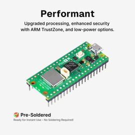 Pi Pico 2 WH Basic Kit - Pre Soldered Header, RP2350 Microcontroller Board, Bluetooth 5.2, WiFi, BLE, Dual-Core ARM & RISC-V 150MHz CPU, 520KB RAM, 4MB Flash, 26 GPIO