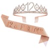 UVATAHONA 12th Birthday Sash and Tiara for Girl, 12 &