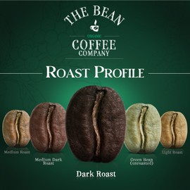 The Bean Organic Coffee Company Suzi's Power Bean, Dark Roast, Ground Coffee, 16-Ounce Bag, Café molido tostado orgánico