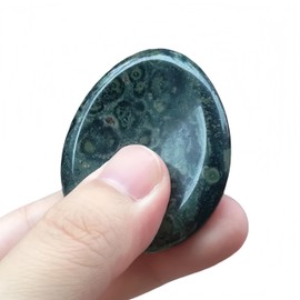 Afucats Natural Kambaba Jasper Crystal Water Drop Thumb Worry Indoor Decorative Stone,1.97 * 1.57 Inchs Stress Relief Gift for Anxiety