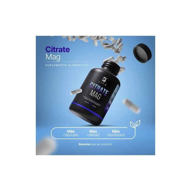Citrato Magnesio 120 Cápsulas Magnesium Citrate Life Sabor