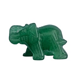 Pandiui23 Crystal Elephant Figurines, Natural Carved Elephant, Crystal Elephant Figurines, Elephant Home Decor, Happy Elephant (Green Aventurine)