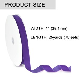25 Yard Velvet Ribbon for Gift Wrapping DIY Crafts | 1 Roll 1” Vintage Single Face Spool Satin Velvet Ribbon for Wedding Ornaments Christmas Decoration Floral Bouquets (Purple)