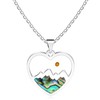 Vera Glam | Stainless Steel Heart Pendant Necklace | Abalone