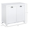 HOMCOM Dual Tilt Out Laundry Hamper Cabinet, Bathroom Storage Cabinet