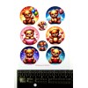 Stickasaurus Wrecks Cute Teddy Bears Round Stickers Sheet