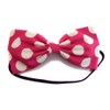 EmilyRose Couture Large Pink Polka Dot Hair Bow (Headband)