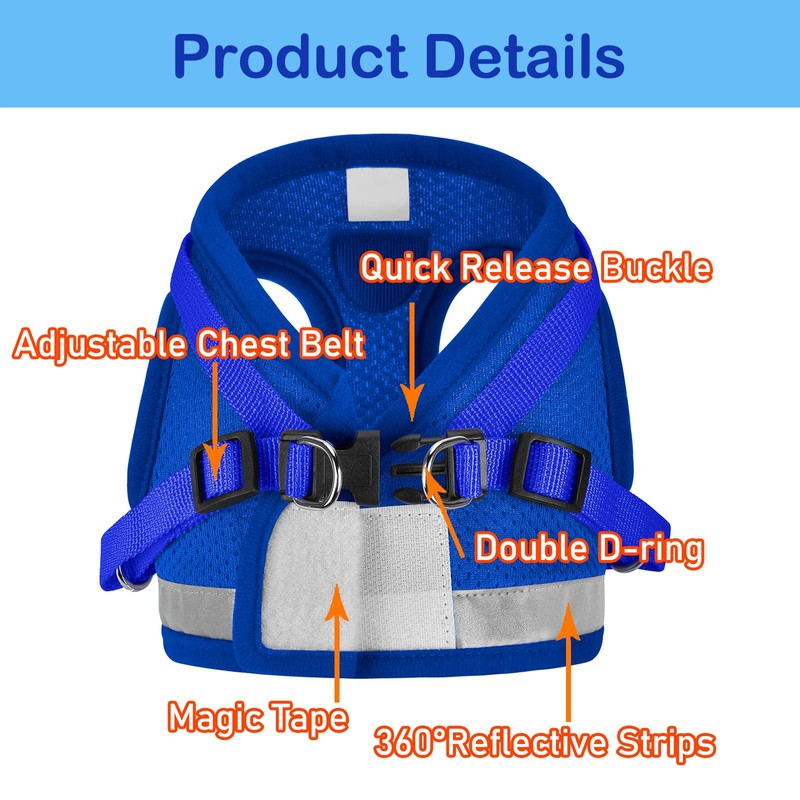Cat Harnesses and Puppy Harness with Leashes Set, Escape Proof