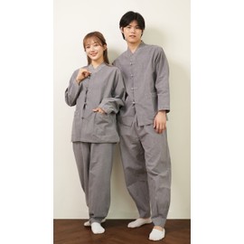 ILLANG Unisex Hanbok Set, Korea Traditional Clothing, Casual Modern Daily Hanbok for Yoga and Meditation, Temple Clothes(LIGHT GREY, S) (20V)