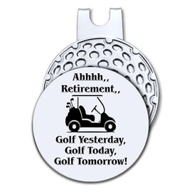 Hafhue Ahhhh Retirement Golf Yesterday Golf Ball Marker with Magnetic Hat Clip, Funny Golf Accessories and Golf Gifts for Men Women Grandma Grandpa, Birthday Retirement Gifts for Golf Fan Golf Lover