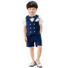 LOLANTA Boys Summer Suit Double Breasted Vest Set Kids Birthday