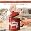 Bacon Grease Container With Strainer, 46OZ Large Enamel Grease Container,