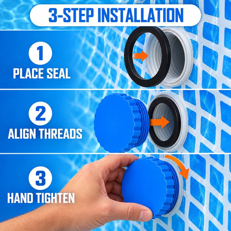 2 Pack Above Ground Pool Inlet Winter Plugs with Sealing