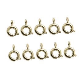 OSALADI 20pcs Golden Alloy Spring Ring Clasps for DIY Jewelry Making for Necklaces Bracelets Durable Connection Accessories for Craft Projects