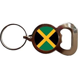 PJ4U Jamaica Bottle Opener Metal Keyring And Velvet Gift Bag
