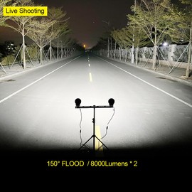 Exzeit 160W 3.5 Inch Led Light Pods, 16000 LMS Flood Work Light for Offroad, Heavy Equipment, Ariculture, Construction, Foresty, 12V/24V