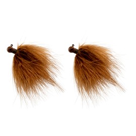 6th Sense Wig Jig – The Ultimate Smallmouth Finesse Jig – Premium Hand-Tied Marabou with Premium #2 Hook (Brownie)