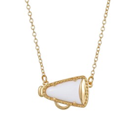 14K Gold Plated Cheer Necklace for Women Dainty Cheerleading Necklace Gymnastics Cheerleading Megaphone Necklaces Cheer Team Pendant Necklaces Cheerleading Accessories Stuff Coach Gift (Cheer)