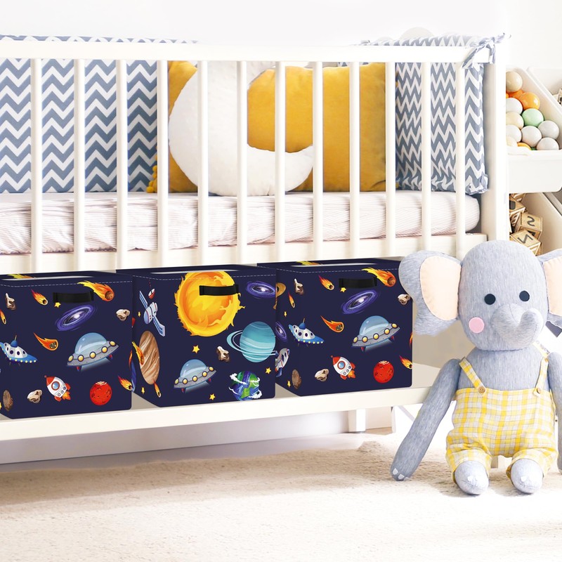 Clastyle Cosmic Space Kid Storage Cube Organizer Set Planets Stars