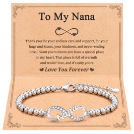 Tarsus Nana Gifts, Nana Infinity Love Bracelet Jewelry Gifts for Nana Birthday Christmas Mothers Day