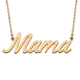 HUAN XUN Golden Mama Necklace with Names Customized for Women and Girls Beautiful