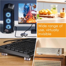 Rubber Feet for Cutting Board, 20PCS Rubber Bumpers Self Adhesive, Clear Rubber Bumper Pads, Square Adhesive Bumper Pads for Speakers, Laptop, Appliances