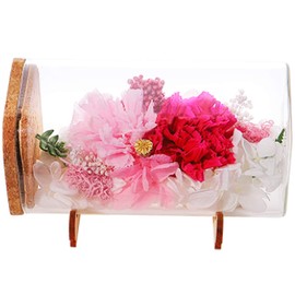 Tea Sight Preserved Flower Bottle Flower Gift Soleil Mother's Day Present Carnation Pink