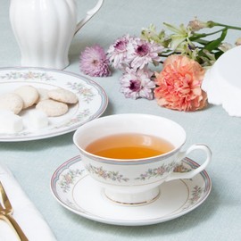 Gracie Bone China Claire's Bouquet Teacup And Saucer 8-Ounce (Set of 4)…