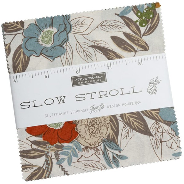 Moda Fabrics Slow Stroll Charm Pack by Fancy That Design House; 42-5'' Precut Fabric Quilt Squares