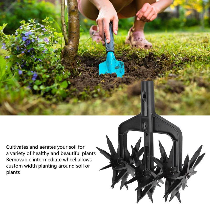 AUHX Garden Aerator, Manual Lawn Aerator, Black