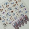 5D Embossed Nail Stickers Shell Light Butterfly Nail Decals 1PCS