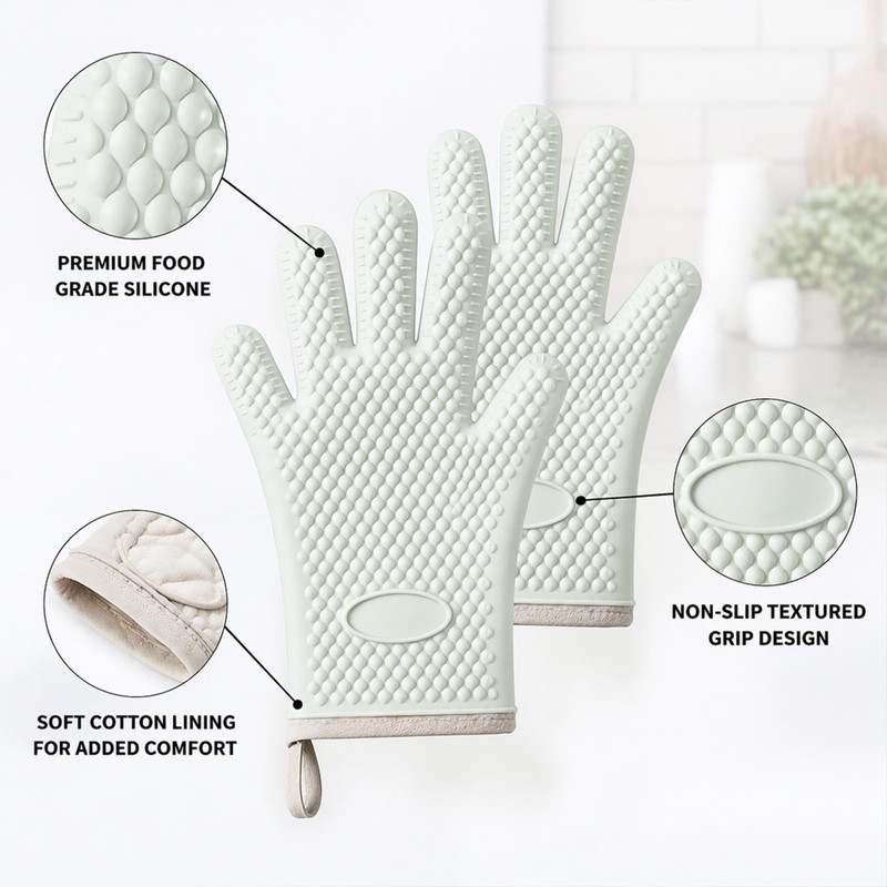 Hot Pads and Oven Mitts - Silicone Oven Mitts -