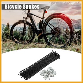 Partuto 40 Pcs 14G J Bend 170mm Bike Bicycle Spokes with Nipples Steel Replacement