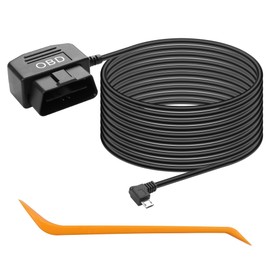 CERRXIAN 11.5 Feet Micro OBD Power Cable Power Cable for Micro Dash Cam 90 Degree Left Rotatable 24-Hour Monitoring/ACC Mode (Micro L)
