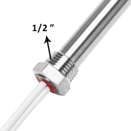 DERNORD Immersion Cartridge Heater 240V 1500W Hot Rod Heating Element Replacement 1/2 Inch Thread