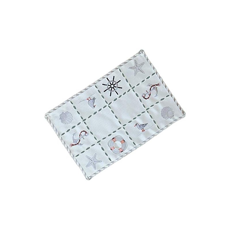 Raebel Tablecloth Table Runner Table Cloth Maritime Embroidery Wool White