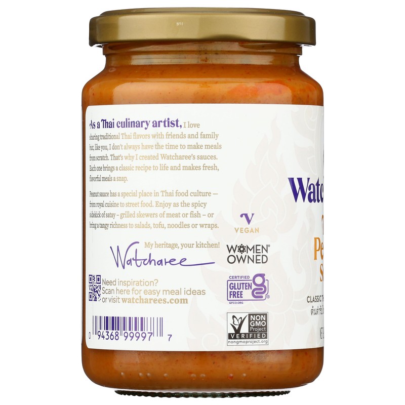 WATCHAREES SAUCE THAI PEANUT 12.8 OZ
