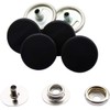 WedDecor 15mm Matte Black Snap Fasteners 4 Parts Press Studs