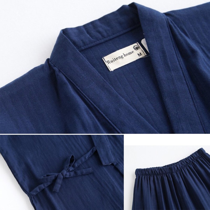 Fancy Pumpkin Men's Kimono Outfit, Blue 02