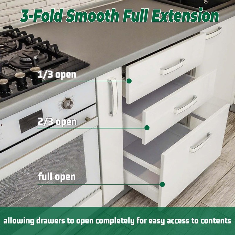 Undermount Drawer Slide, Soft Close Bottom Mount Pull Out Shelf