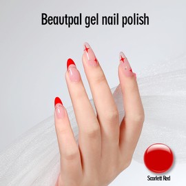 Larvall BEAUTPAL Red Gel Nail Polish 15ML Soak Off UV LED Gel Polish Nail Art Manicure Salon DIY at Home, Color 110 Scarlett Red
