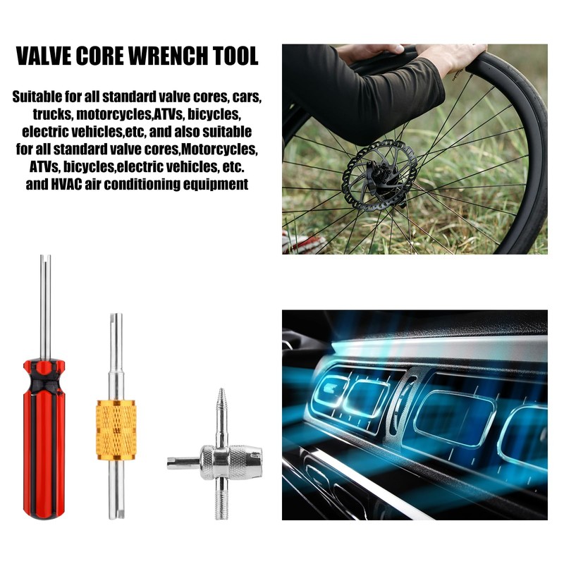 3pcs Tire Valve Stem Tool, Double Head Valve Core Removal