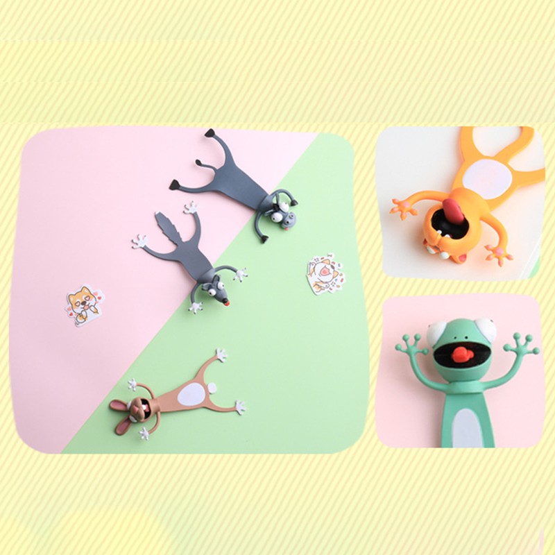 Funny 3D Cartoon Animal Bookmark Cartoon Bookmark with Flat Body