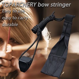 TOPARCHERY Bow Stringer Tool for Recurve Bow and Longbow Accessories with Universal Fit Nylon String and Nonslip Design for Safe Stringing