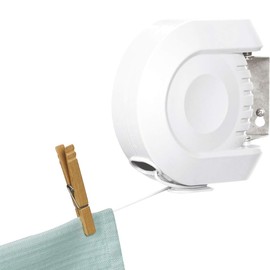 Hampine Retractable Strong Washing Line, Clothes Line, Retractable Washing Line-15m(50ft) total used as Retractable Washing Line, and Airer Indoor and Outdoor.