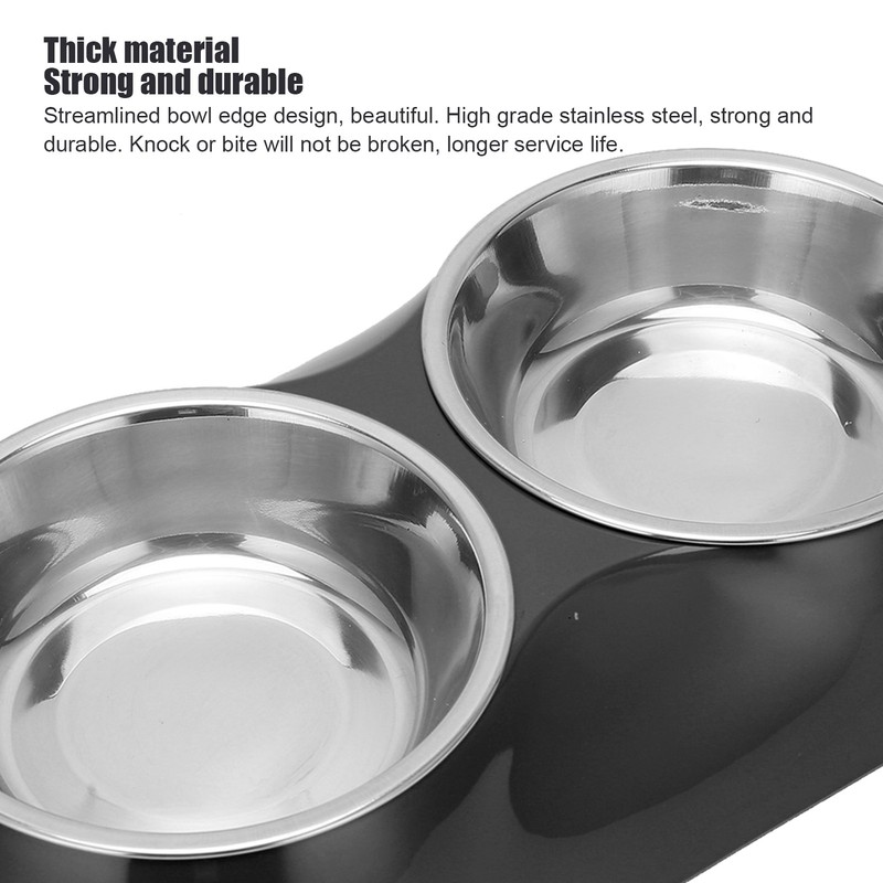 Stainless Steel Nonslip Double Pet Bowls Household Food Water Feeder